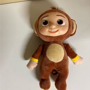 CoComelon JJ Doll Monkey 9in Rubber Face & Plush Body